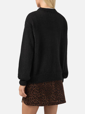 Danya alpaca-blend sweater in black with Après Ski jacquard