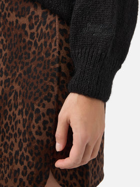 Danya alpaca-blend sweater in black with Après Ski jacquard