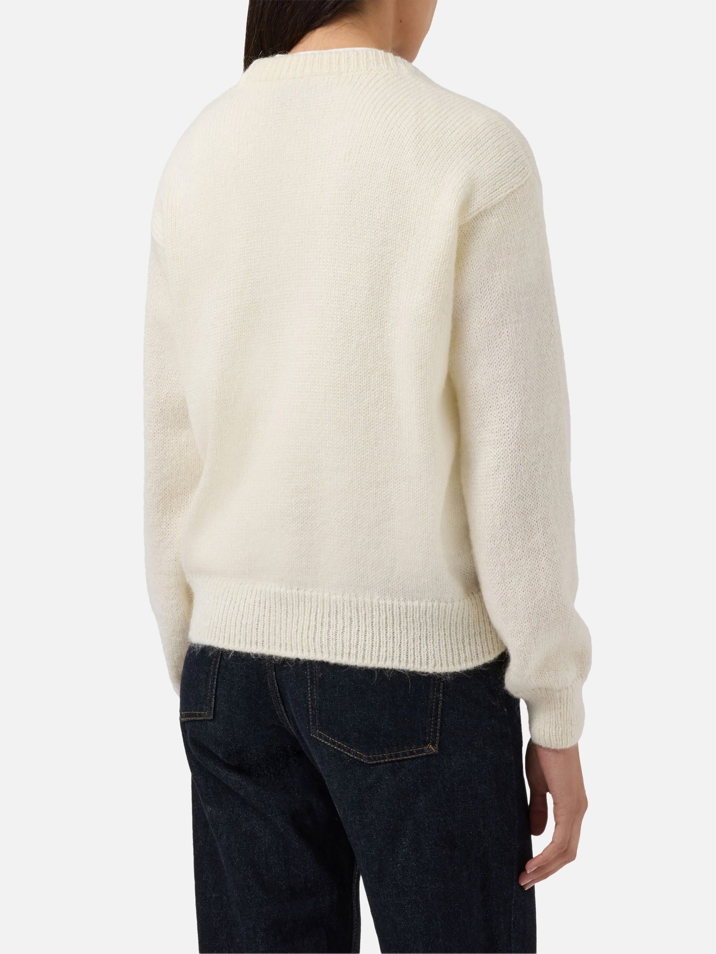 Danya alpaca-blend sweater in white with St. Moritz jacquard