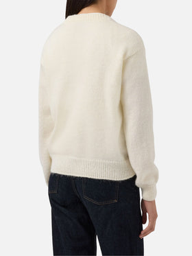 Danya alpaca-blend sweater in white with St. Moritz jacquard