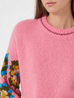 Danya Soft Crochet pinkfarbener Pullover 