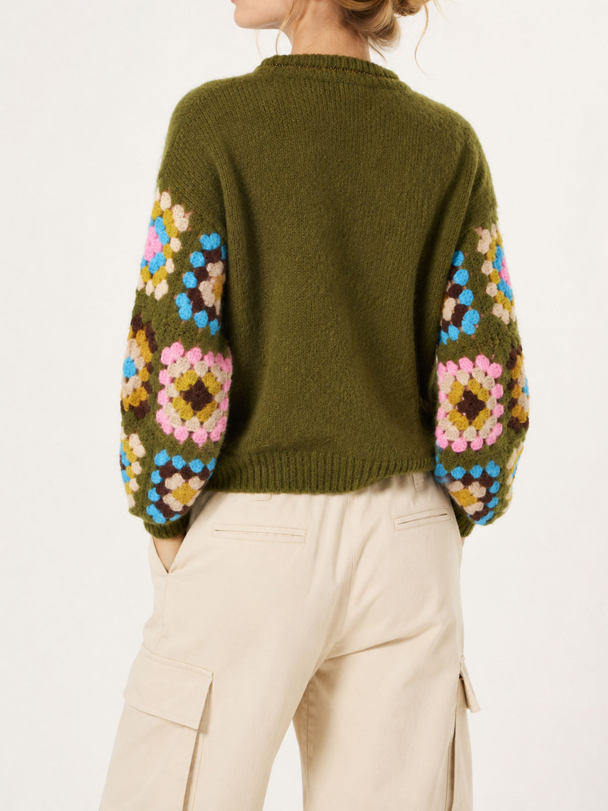 Danya Soft Crochet grüner Pullover 