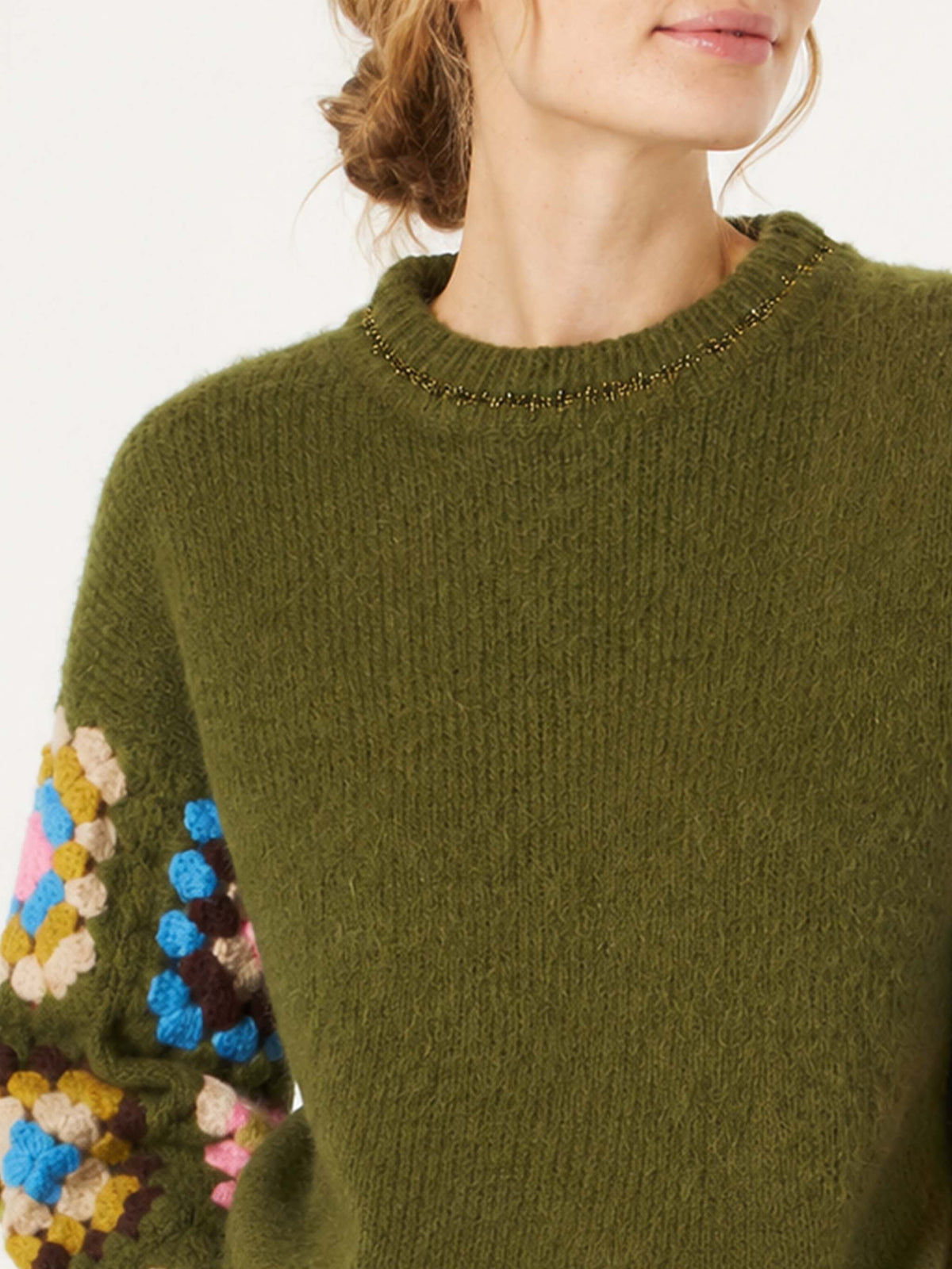 Danya Soft Crochet grüner Pullover 