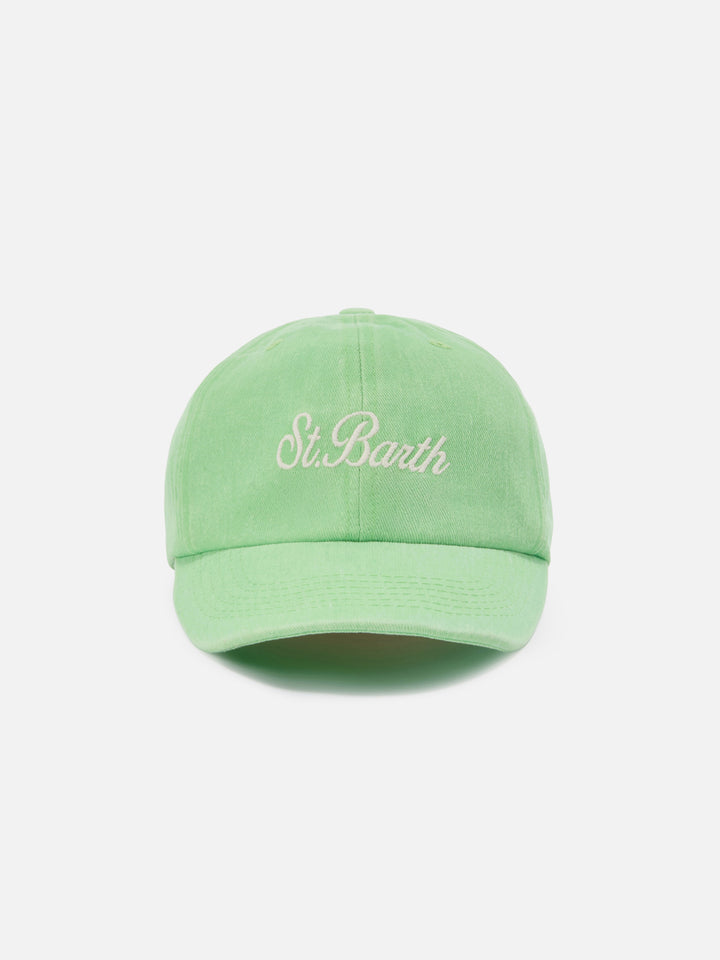 Davis light green cotton baseball cap with embroidered logo