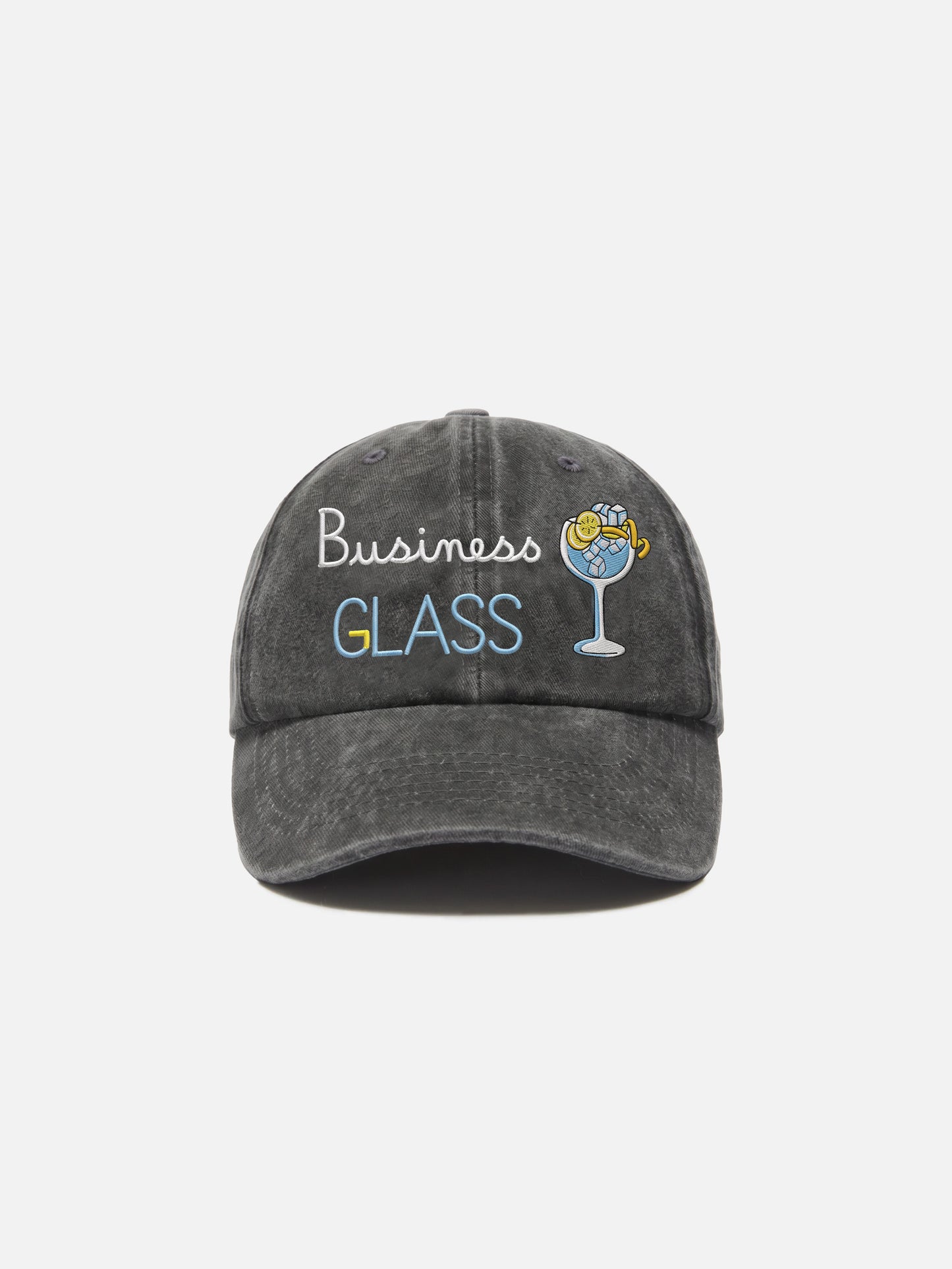 Casquette baseball en denim Davis noir avec broderie Business glass 