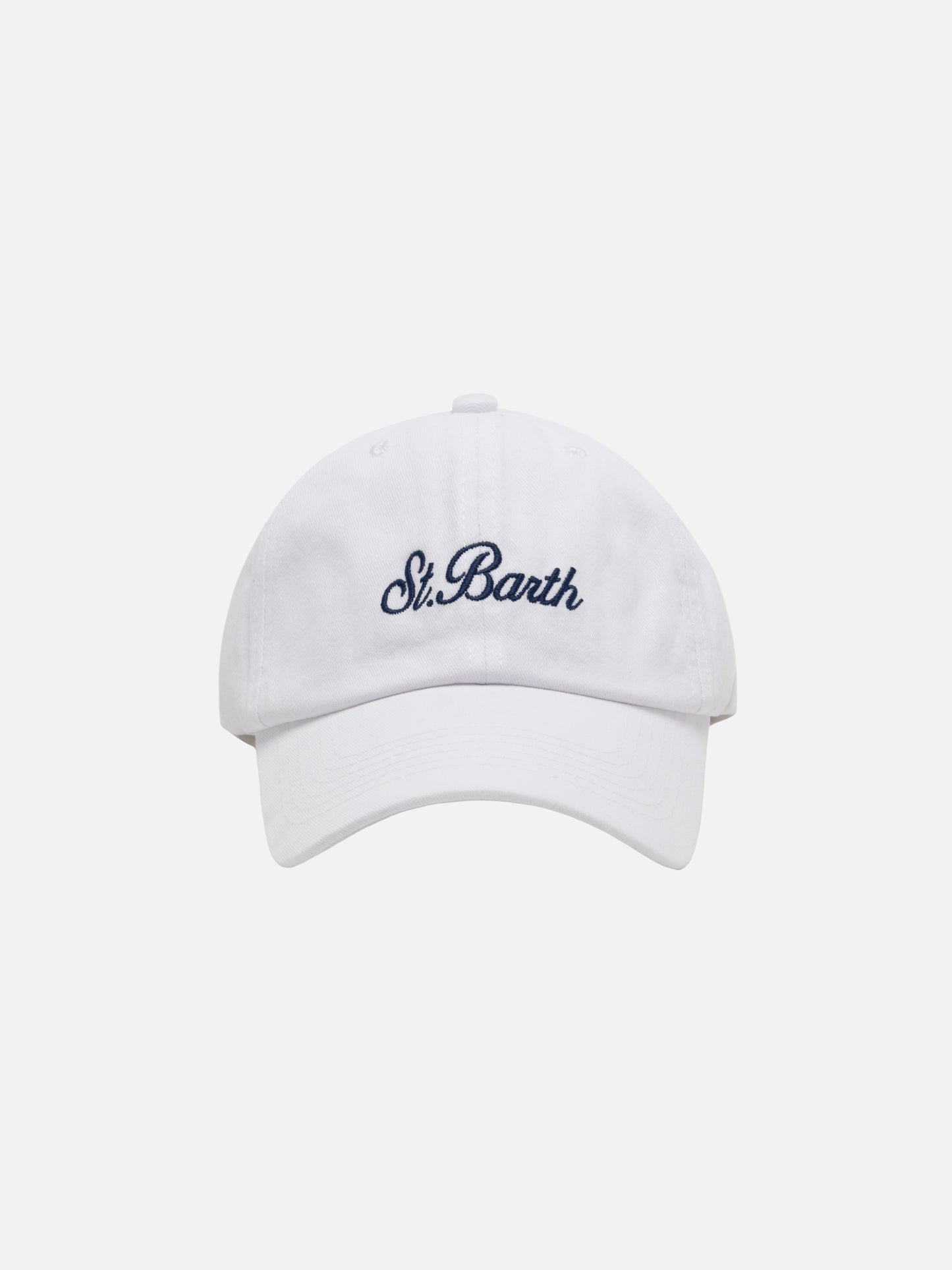 Cappellino Davis in denim bianco con ricamo Saint Barth