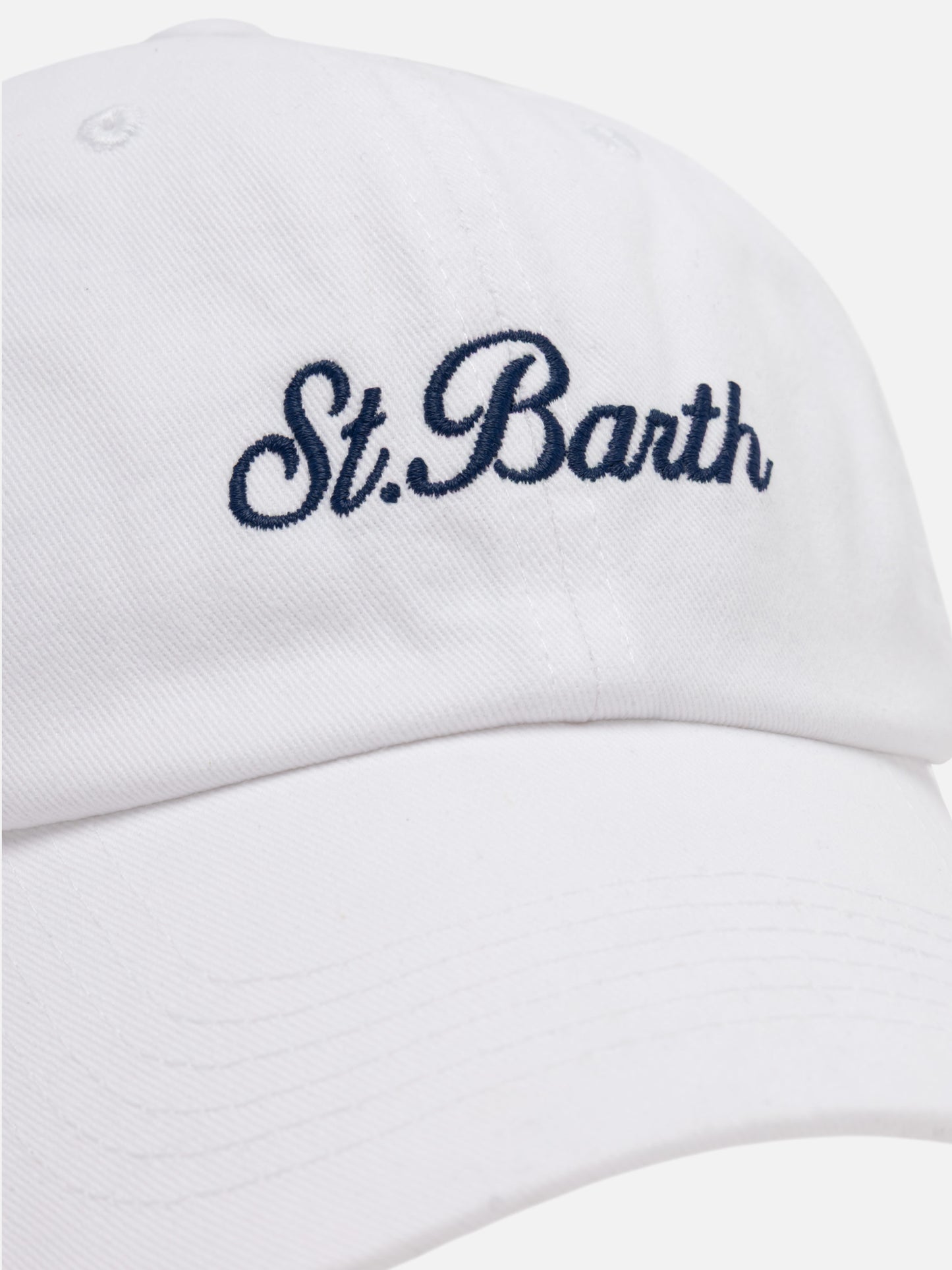 Cappellino Davis in denim bianco con ricamo Saint Barth