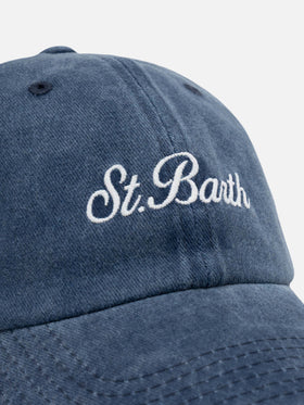 Davis navy blue denim Ball Cap with St. Barth embroidery