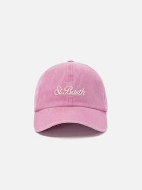 Davis light pink cotton baseball cap with embroidered logo