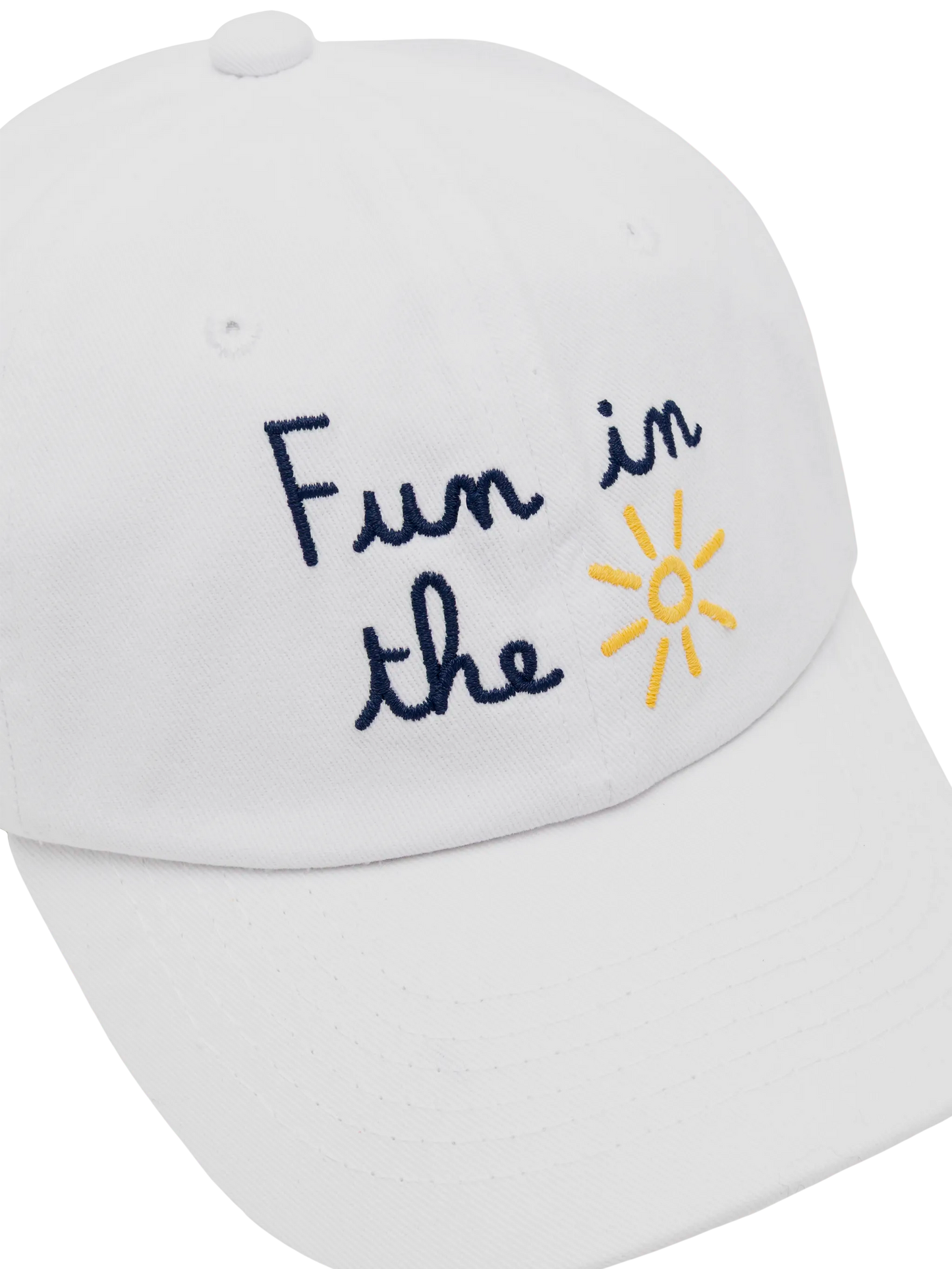 White denim ball cap Baseball Jr with daisy embroidery