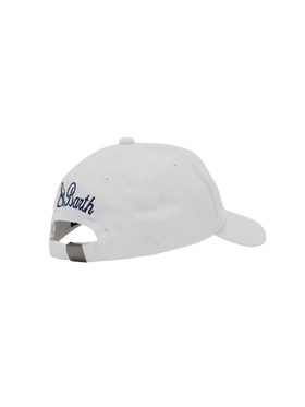 White denim ball cap Baseball Jr with daisy embroidery