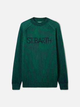 Davos ribbed half-turtleneck sweater with St. Barth embroidery