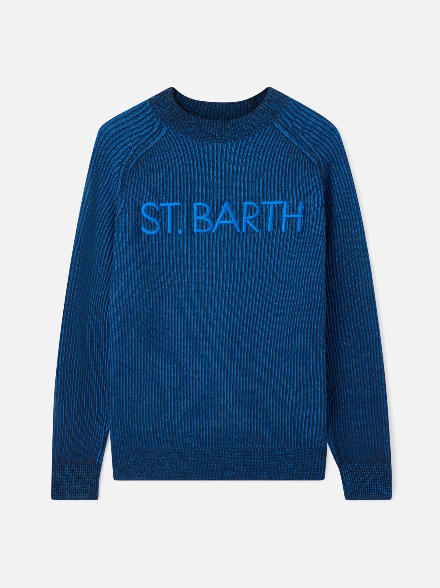 Davos ribbed blue half-turtleneck sweater