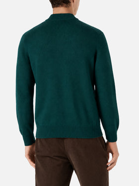 Green Davos half turtleneck sweater with Engadina postcard