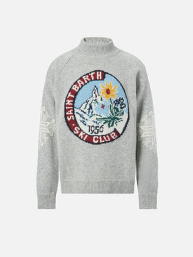 Halb-Rollkragenpullover Davos mit Matterhorn-Jacquard