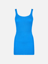 Woman tank bluette crinkle dress