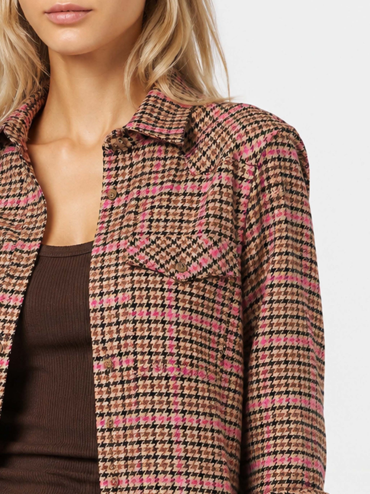 Deer pied de poule overshirt