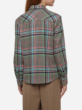 Wollhemd Hirsch mit Prince of Wales-Print