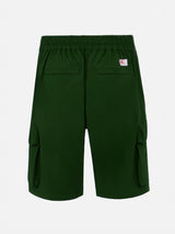 Military green technic fabric bermuda shorts Deck