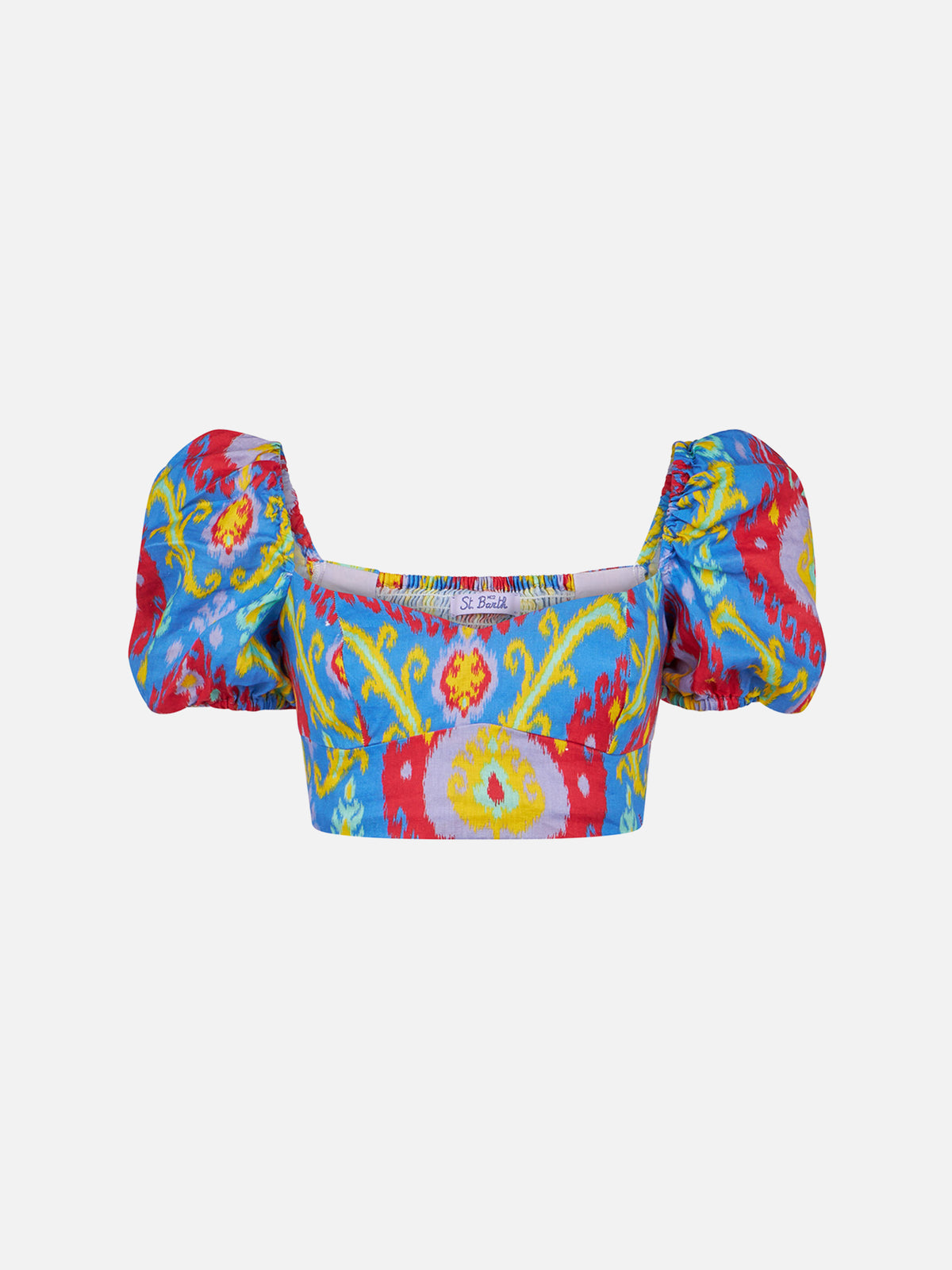 Crop-Top mit Ikat-Print 