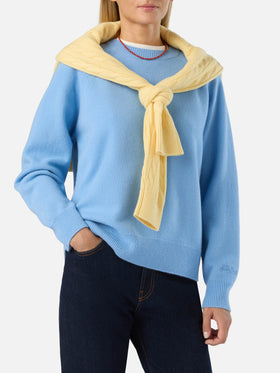 Pull ras-du-cou en laine Delphine Light blue 