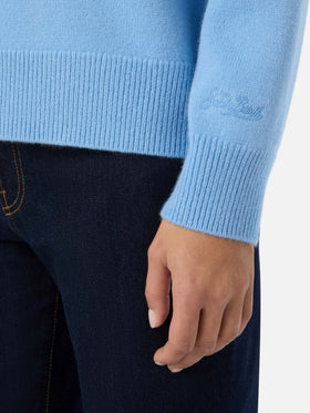 Pull ras-du-cou en laine Delphine Light blue 