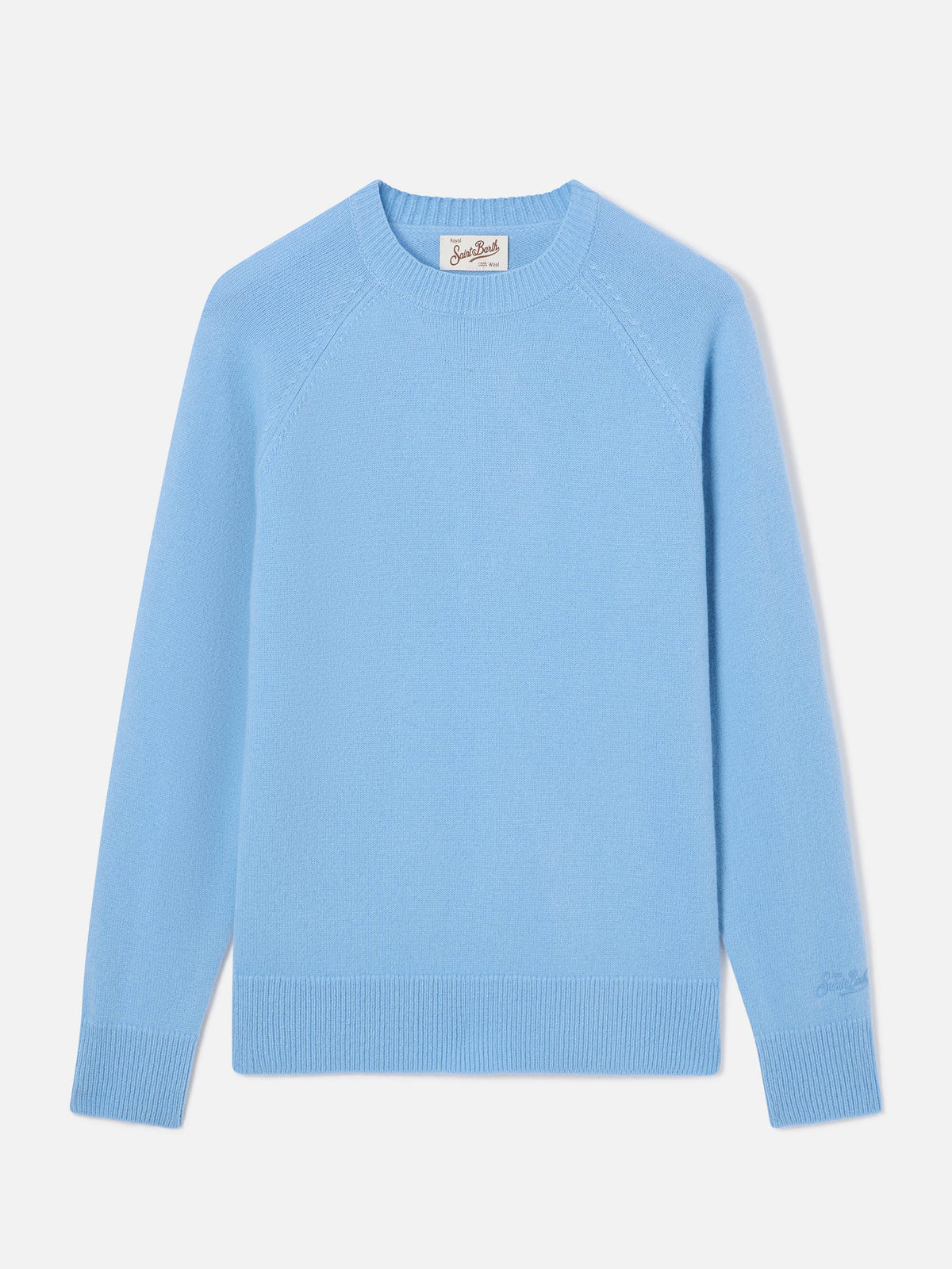 Jersey de punto de cuello redondo de lana Light blue Delphine 