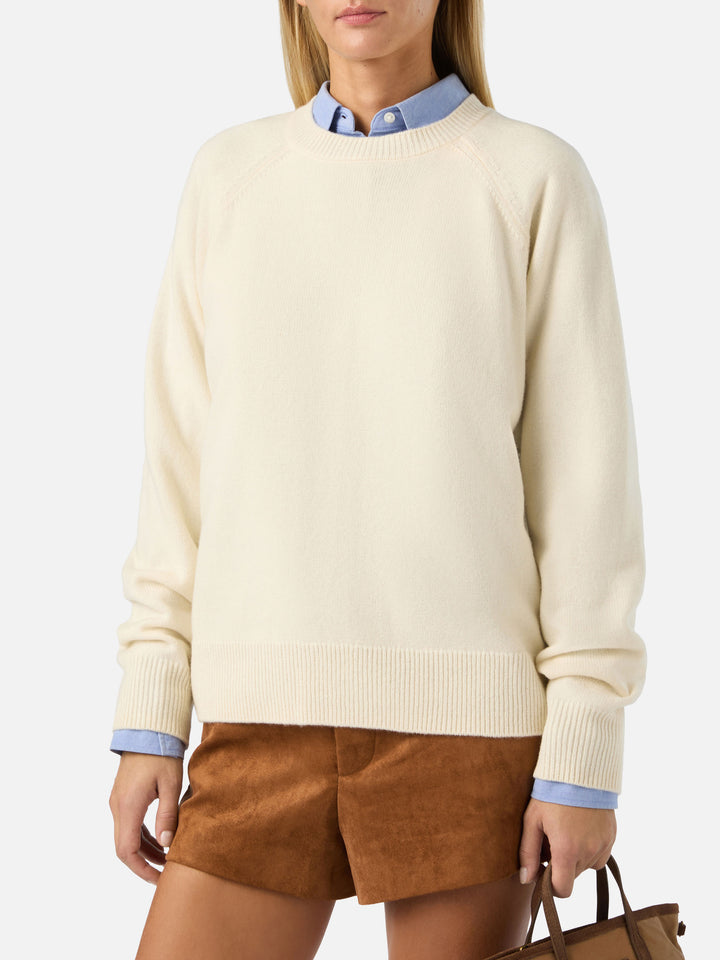 Pull ras-du-cou en laine Delphine Off white 