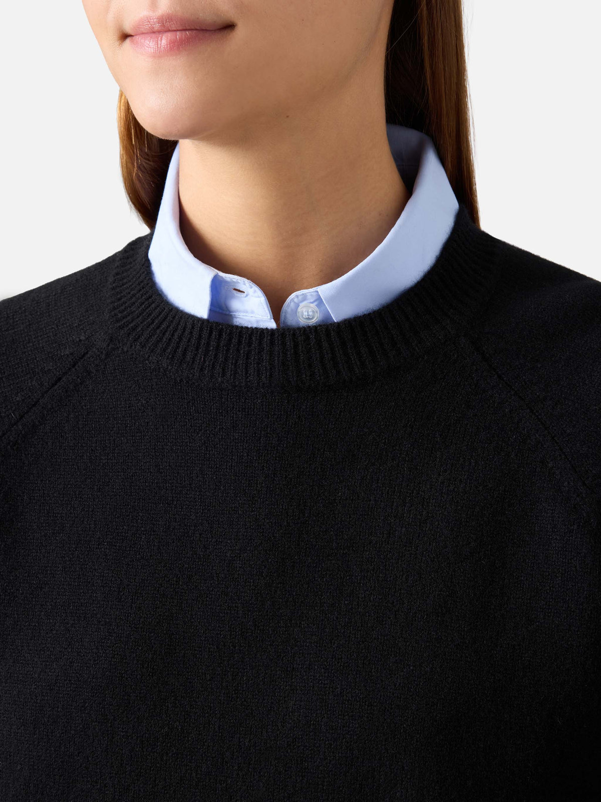 Jersey de punto Black Delphine de lana con cuello redondo 