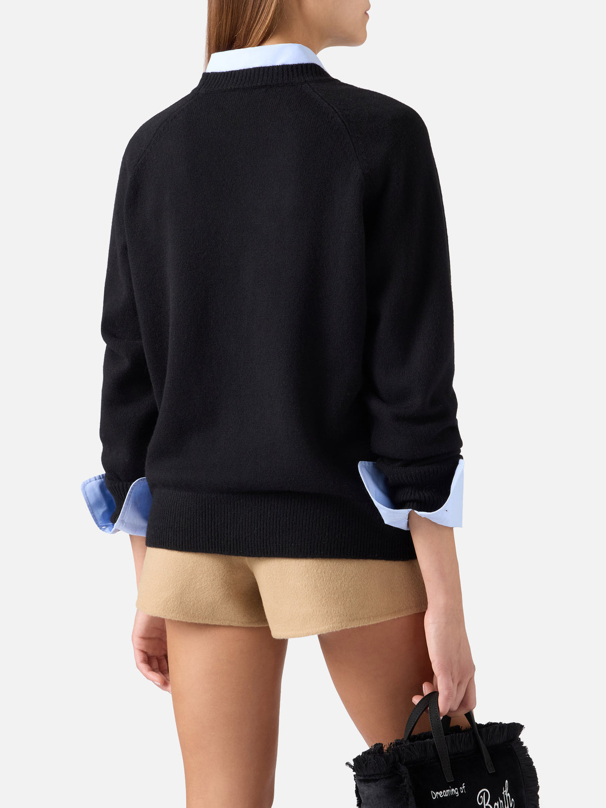 Jersey de punto Black Delphine de lana con cuello redondo 