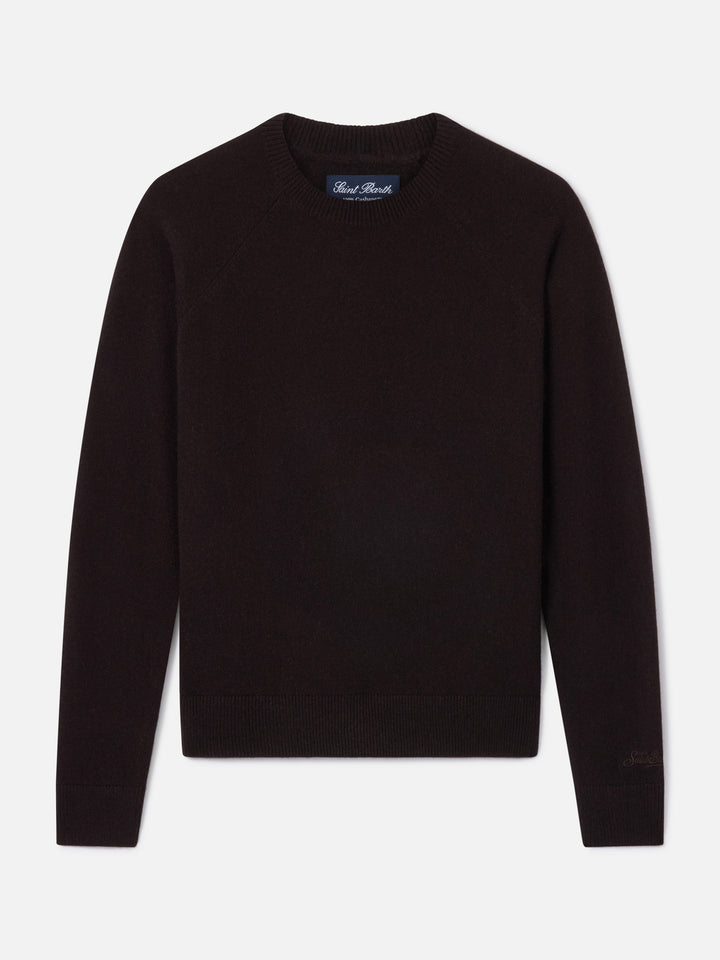Dark brown Delphine cashmere crewneck knit