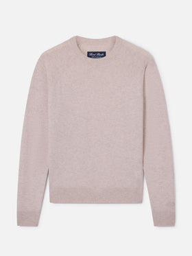 Beige Delphine cashmere crewneck knit
