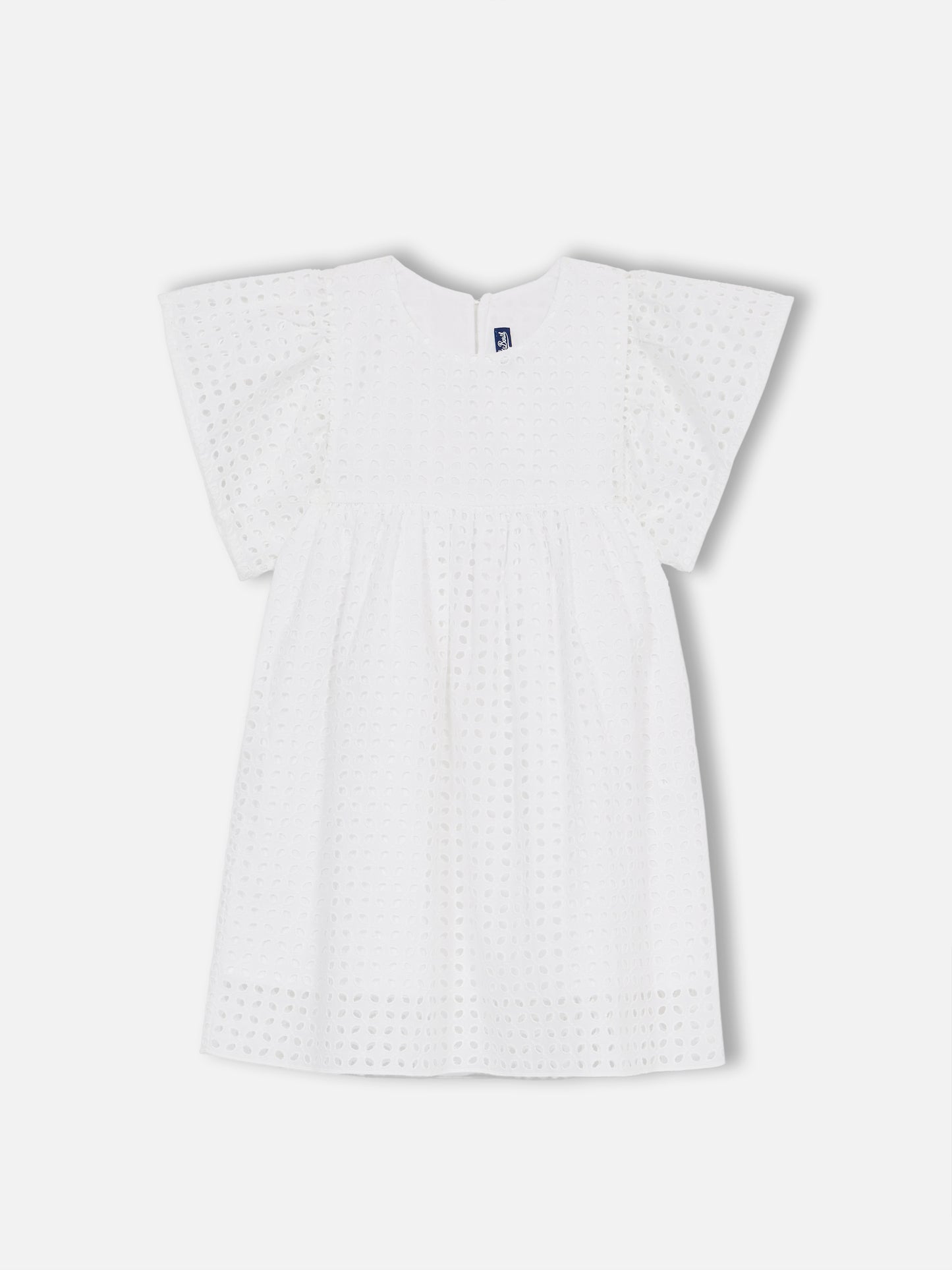 Girl white Sangallo lace cotton dress - MC2 Saint Barth