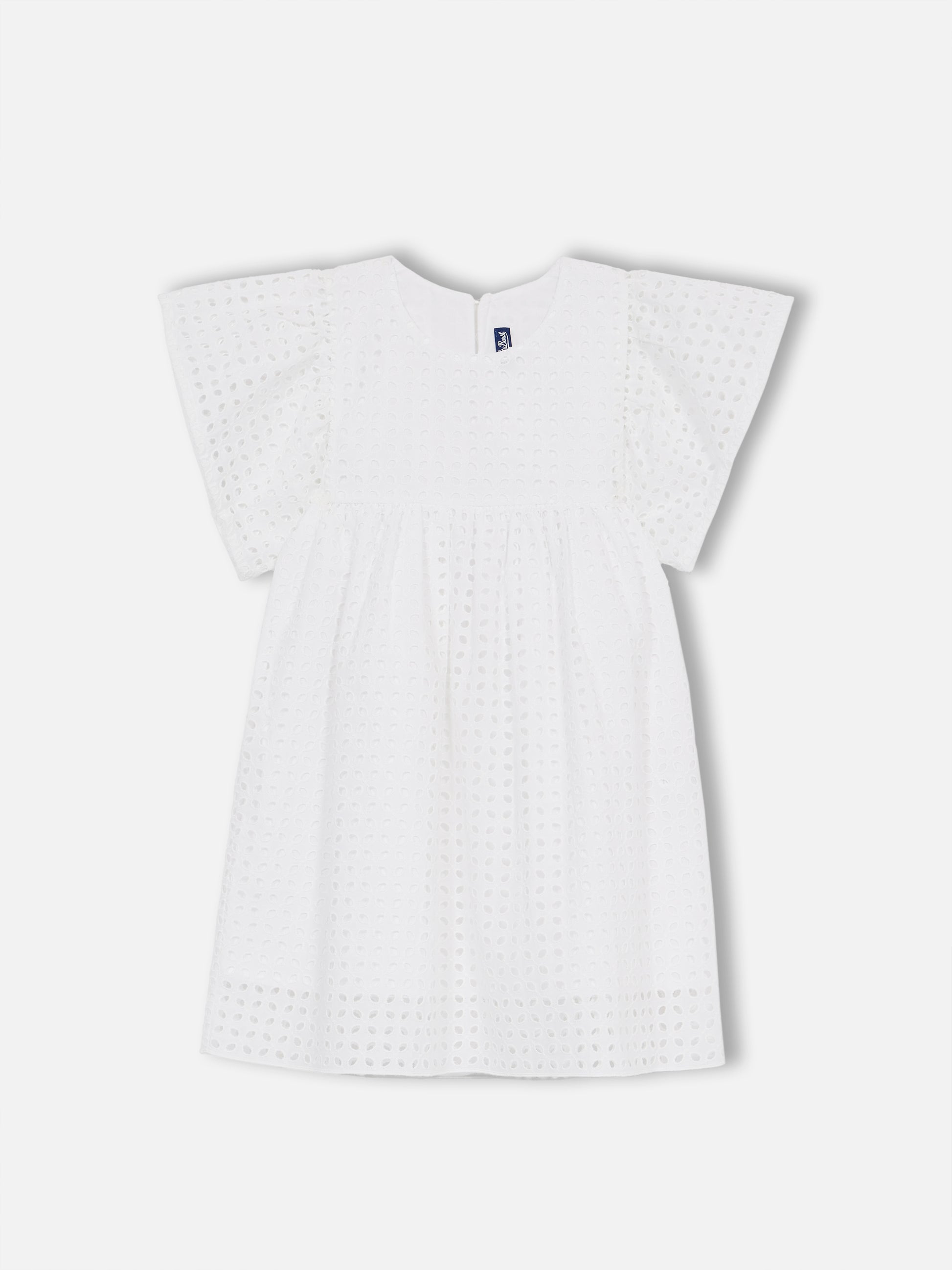 Girl white Sangallo lace cotton dress - MC2 Saint Barth