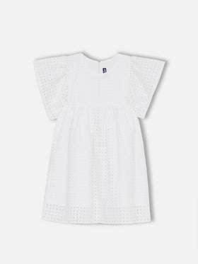 Girl white Sangallo lace cotton dress - MC2 Saint Barth