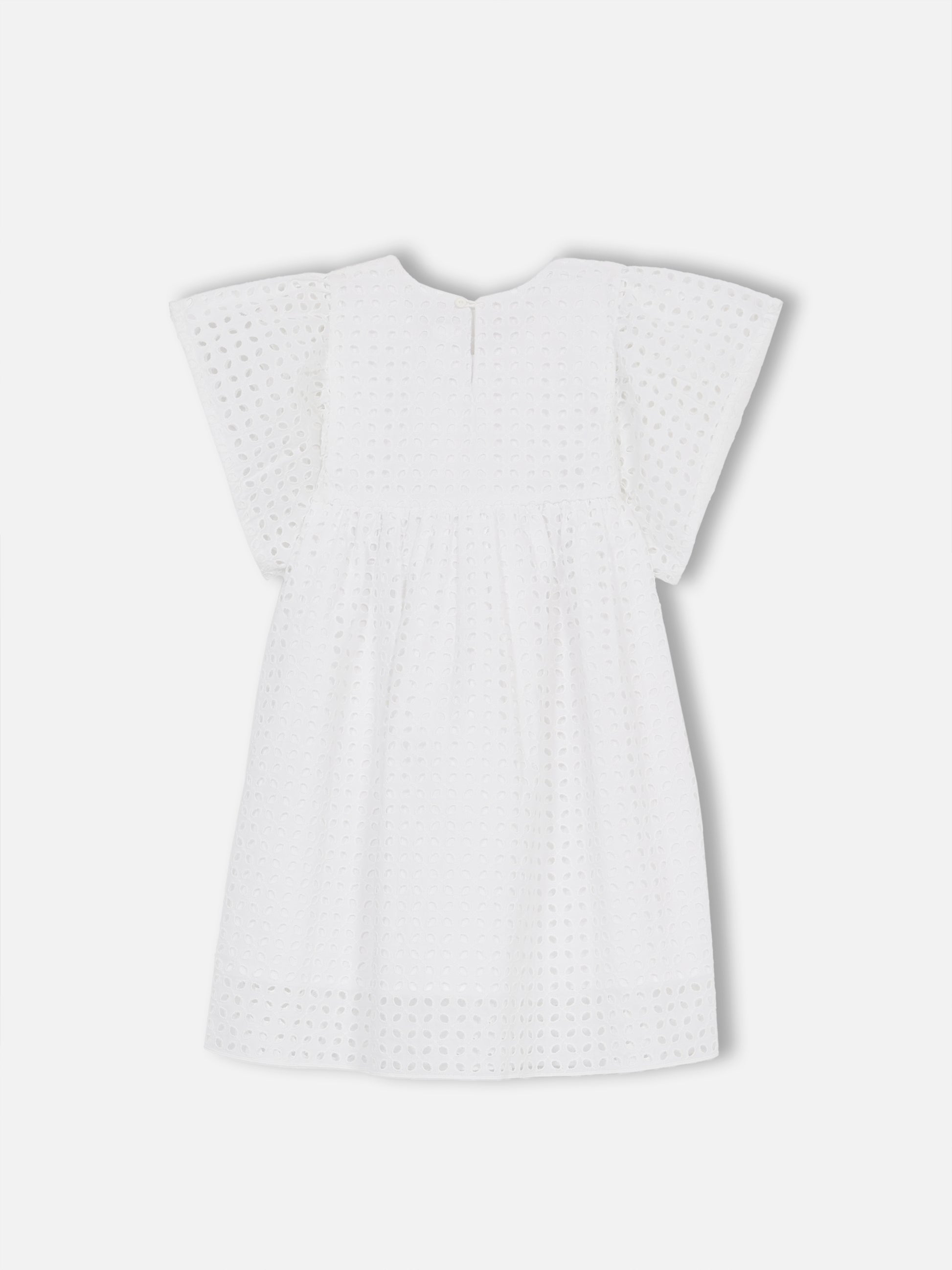Girl white Sangallo lace cotton dress - MC2 Saint Barth