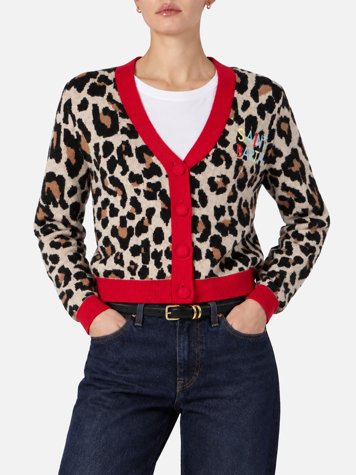 Cardigan corto da donna con ricamo Saint Barth