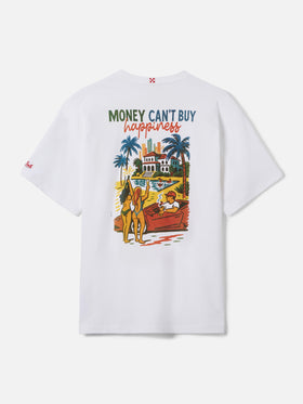 T-shirt Delmar con stampa Money Can’t Buy Happiness e maxi grafica sul retro