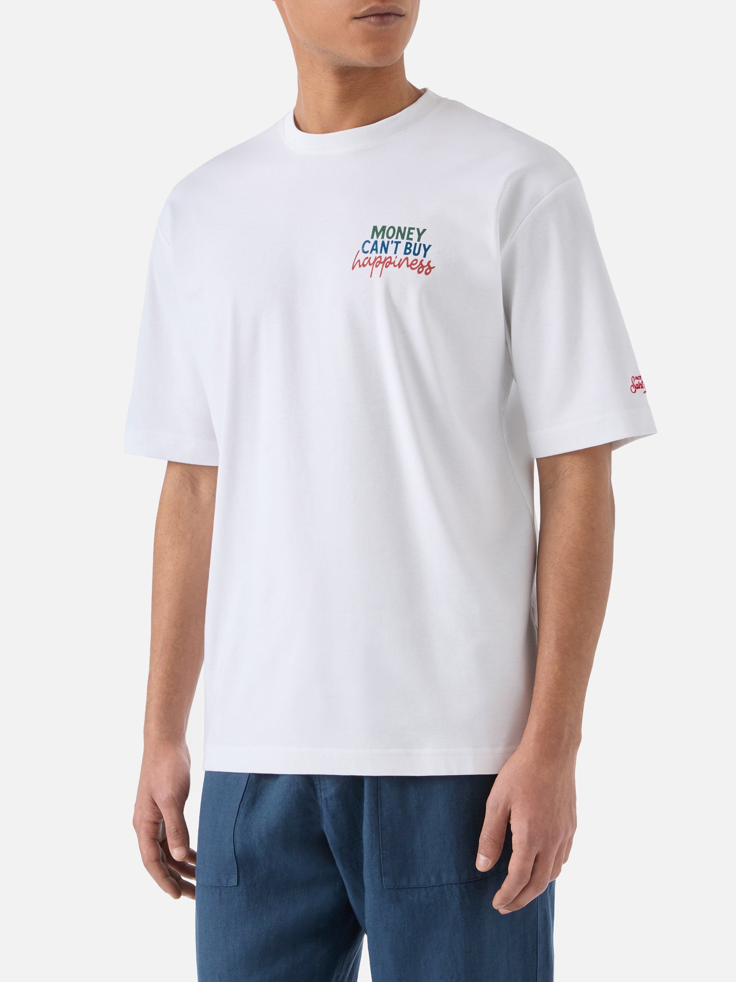 T-shirt Delmar con stampa Money Can’t Buy Happiness e maxi grafica sul retro