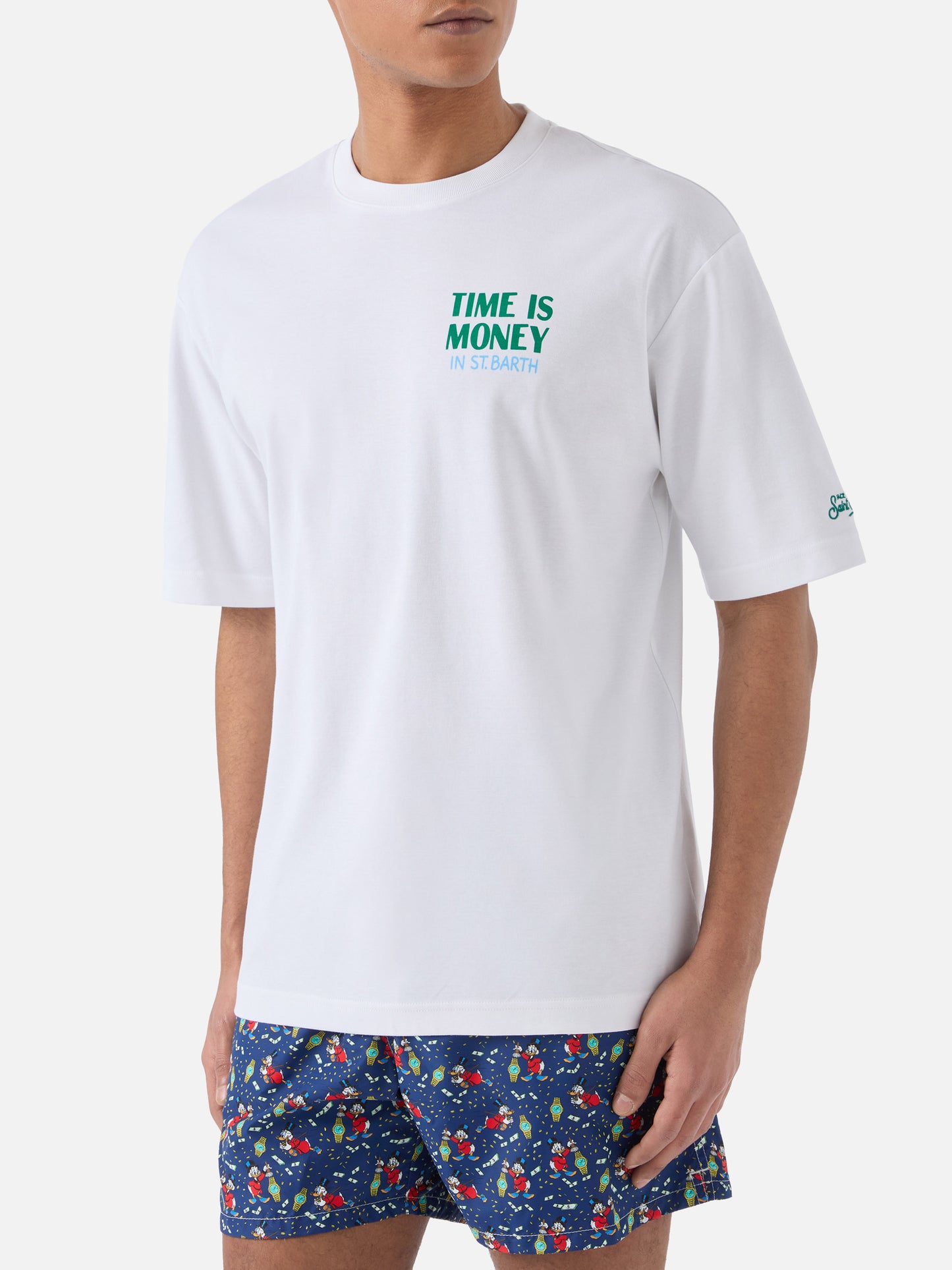 Delmar t-shirt with Time Is Money print and maxi graphic on the back
