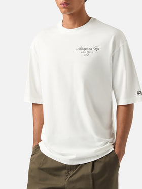 T-shirt oversize blanc en coton Delmar avec imprimé I'm Always On Top au dos 