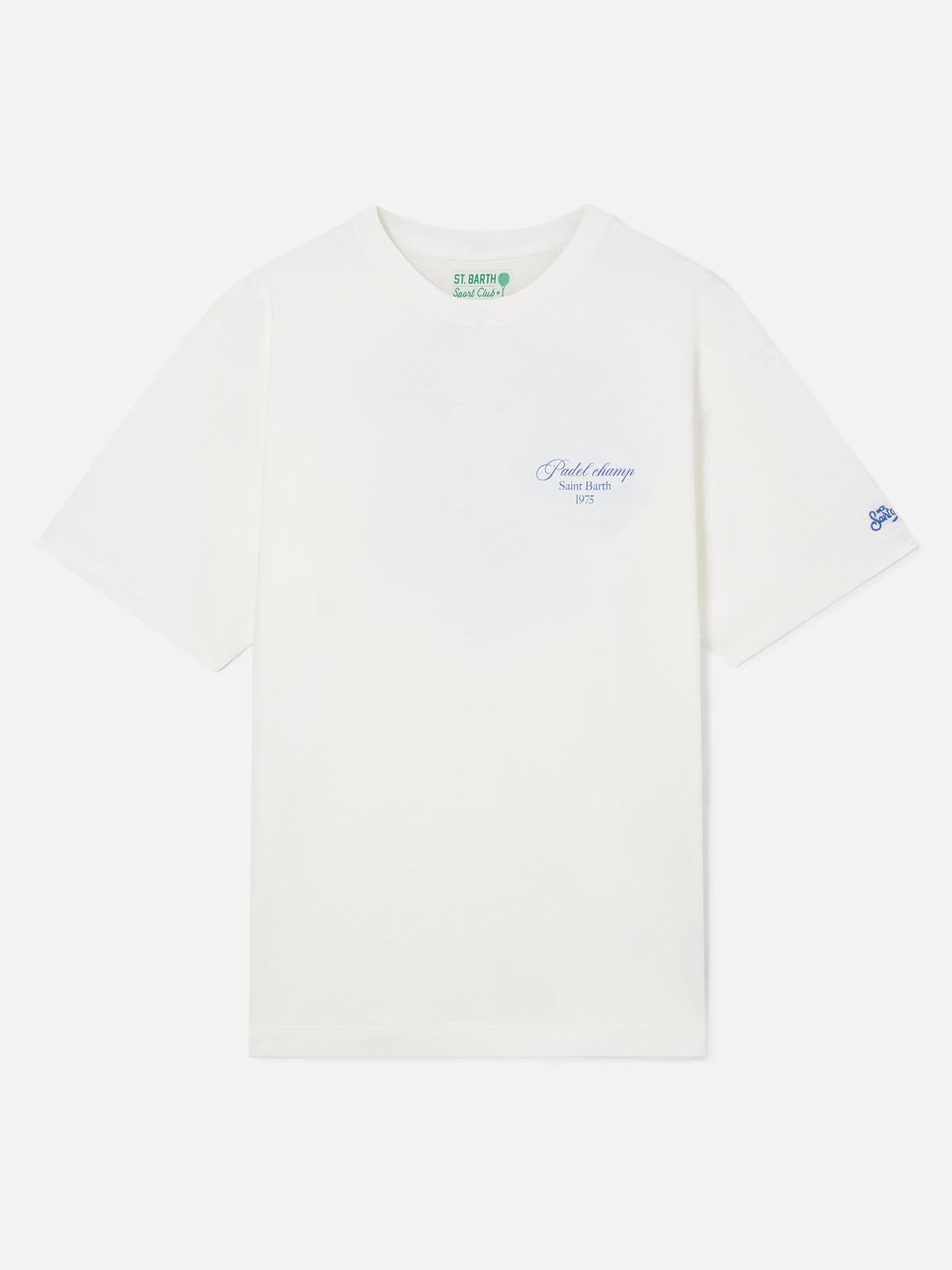 T-shirt Delmar oversize bianca in cotone con stampa padel sul retro