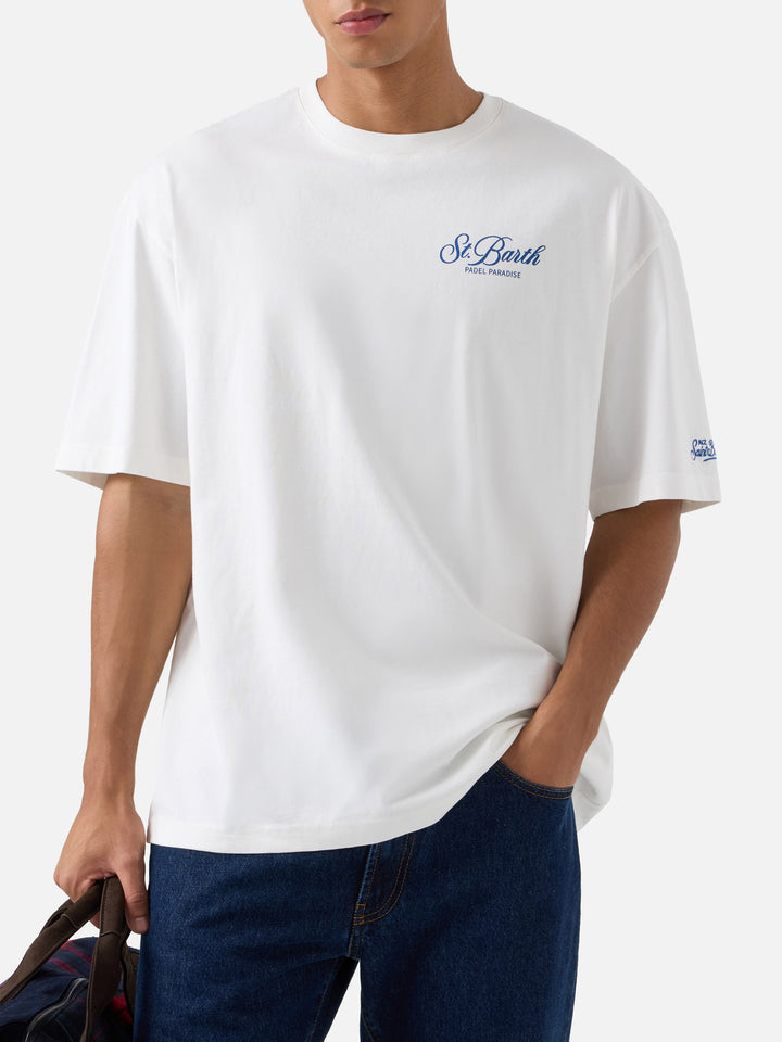 Delmar T-Shirt in Weiß mit Peanuts Padel Paradise-Print 