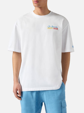 T-shirt Delmar con stampa St. Barth Happy Hour e maxi grafica sul retro