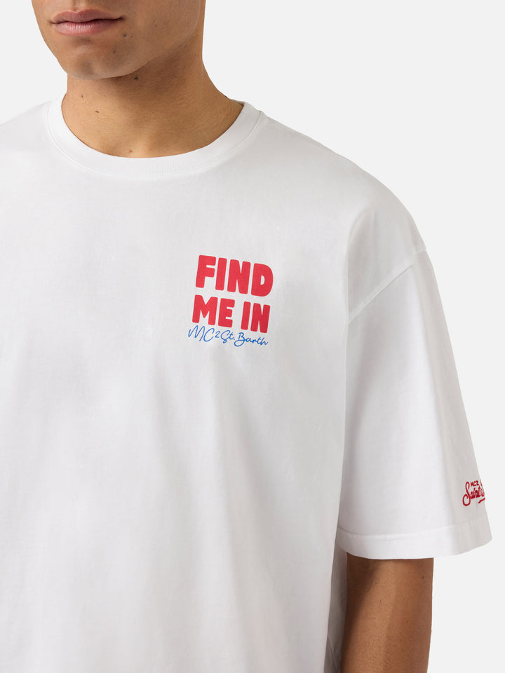 T-shirt Delmar con stampa Find Me in Vacation e maxi grafica sul retro