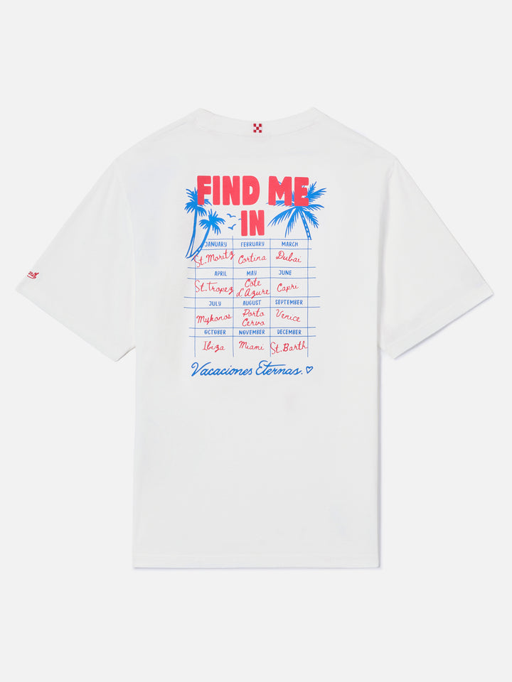 T-shirt Delmar con stampa Find Me in Vacation e maxi grafica sul retro