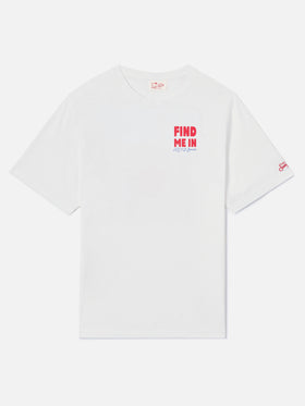Delmar t-shirt with Find Me in Vacation print and maxi graphic on the back