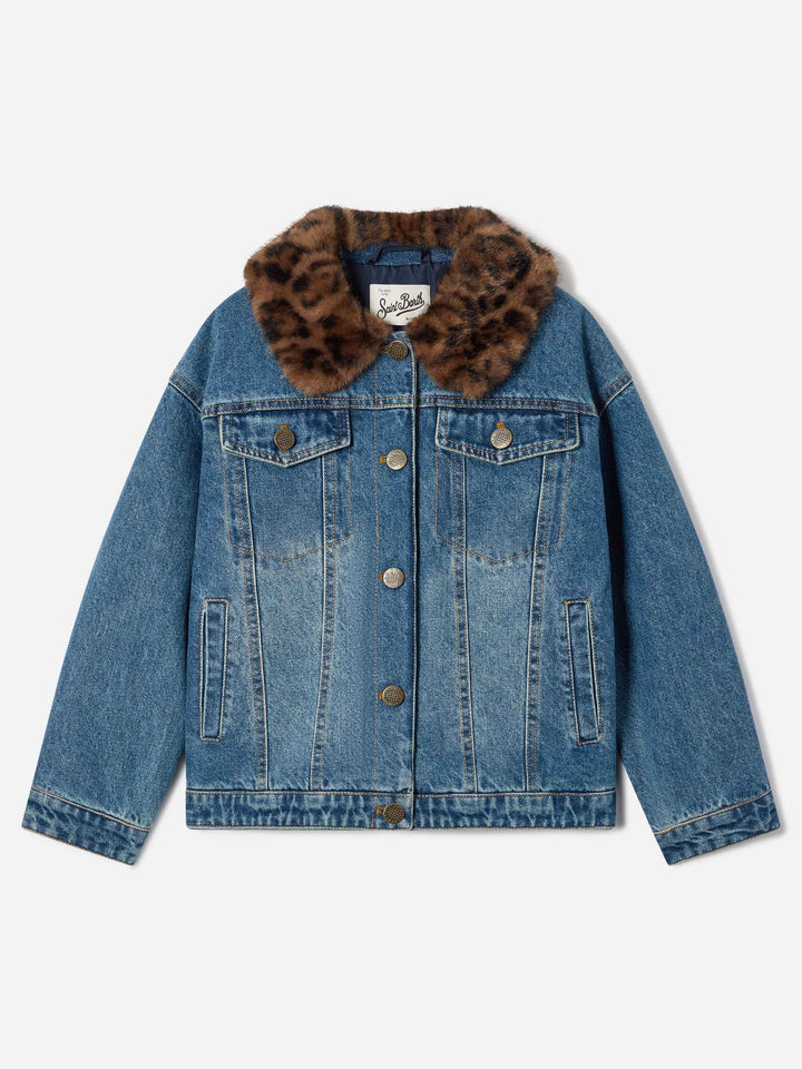 Chaqueta vaquera Light blue Dailys con cuello de piel sintética 