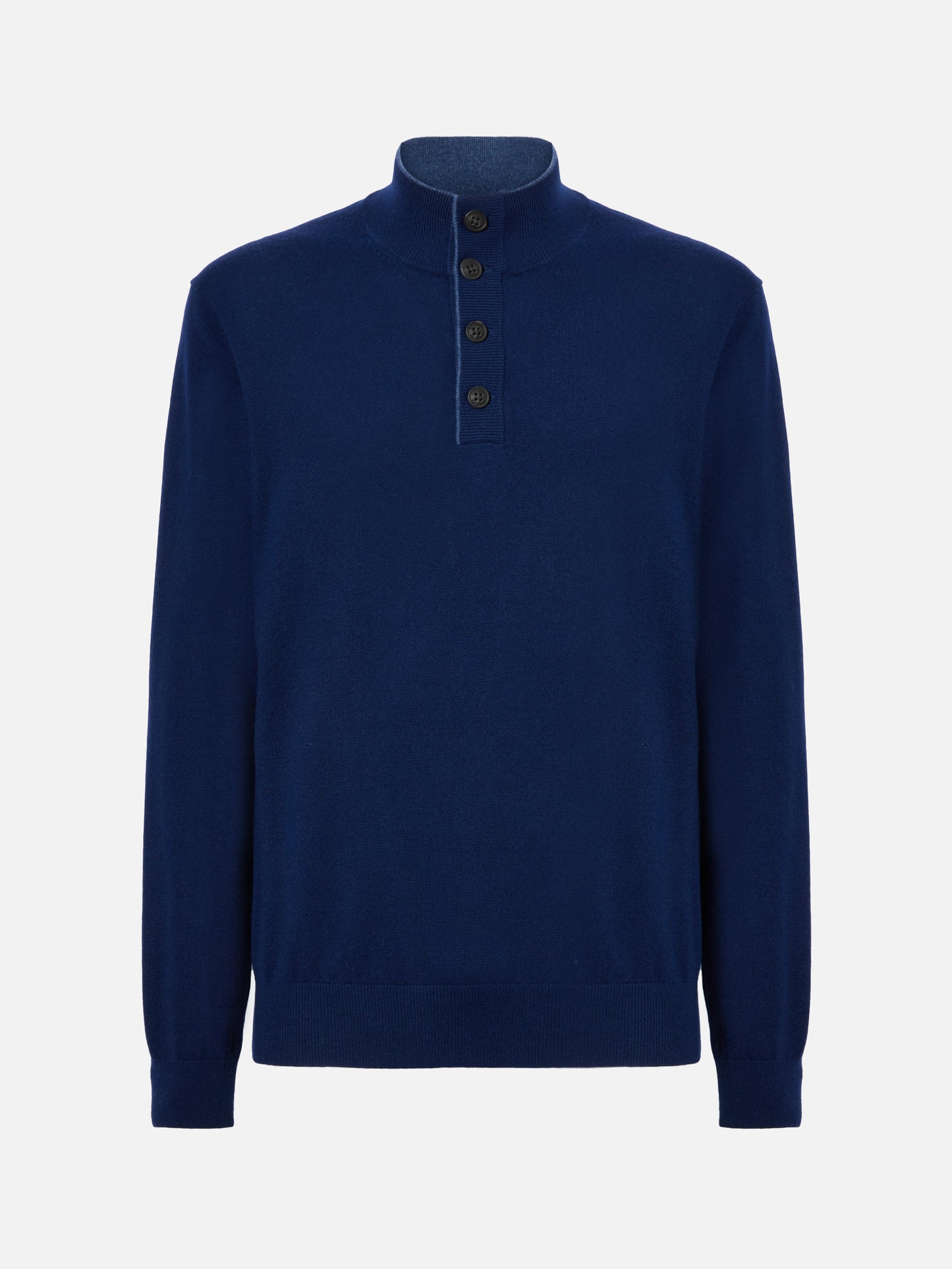 Maglione mezzocollo Dorian in merinocash blu navy
