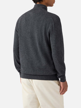 Maglione mezzocollo Dorian in merinocash antracite